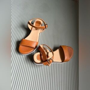 Portland leather Patina Soho Wedge Sandals in Dune